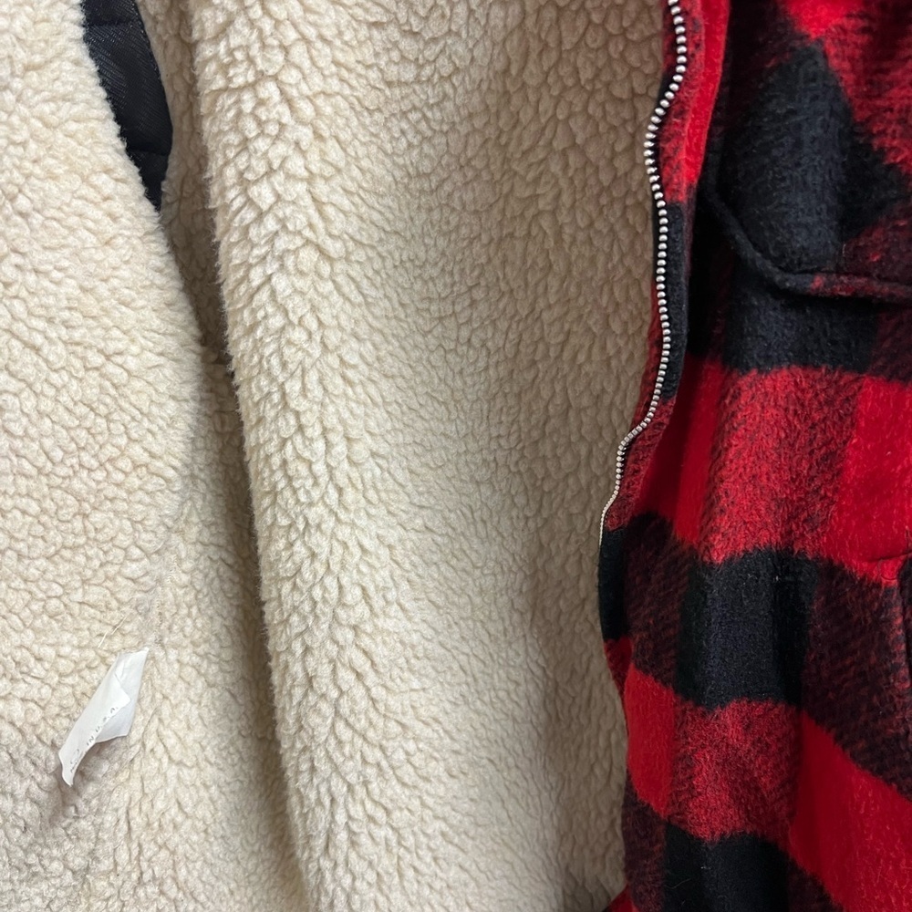 Canyon Guide Red and Black Plaid Men's Heavy Lined Jacket Sz L - Picture 3 of 11